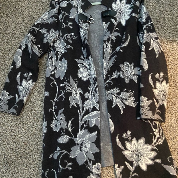 Cynthia Rowley Sweaters - Cynthia Rowley Black and Gray Floral Jacket